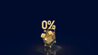 © niphon - The gold zero percent on shopping cart  for promotion concept 3d rendering