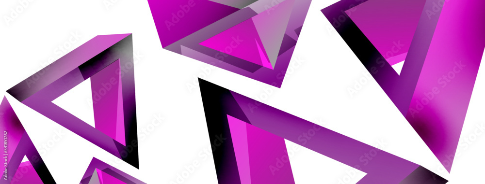 Triangle abstract background. 3d vector basic shape technology or ...