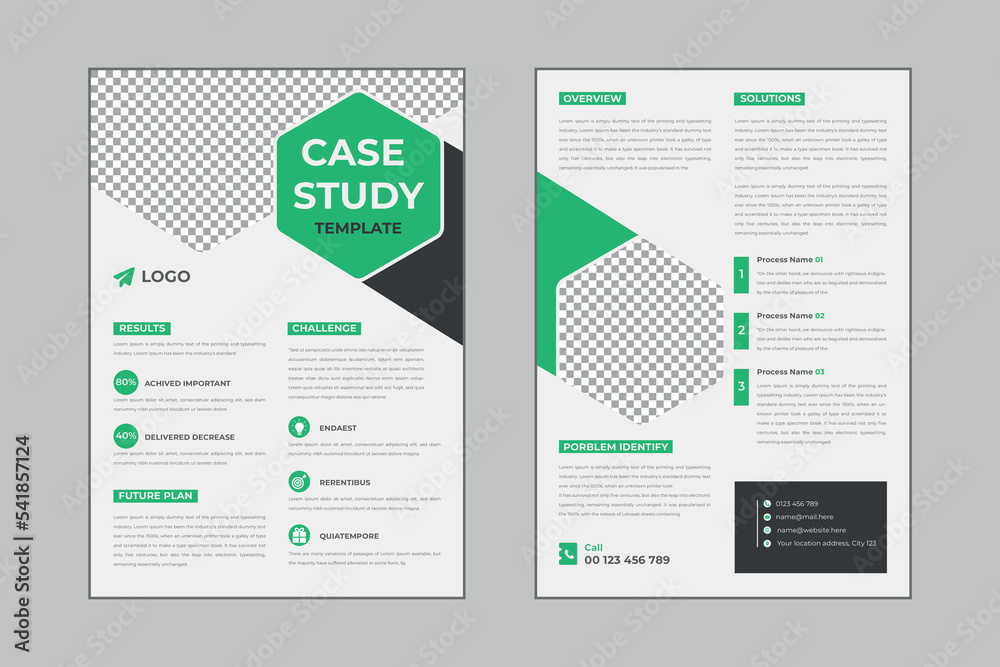 Case study flyer template design for corporate business project with ...