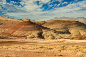 Poster - Morning sunlight hits the painted hills in eastern Oregon. 