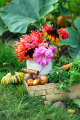 Canvas Print - autumn arrangement in the garden