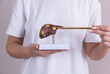 © filins - doctor pointing a liver mockup