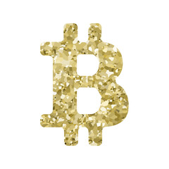 Poster - Shiny bitcoin vector icon. Bitcoin glitter icon. Cryptocurrency vector icon. Internet monetary unit.