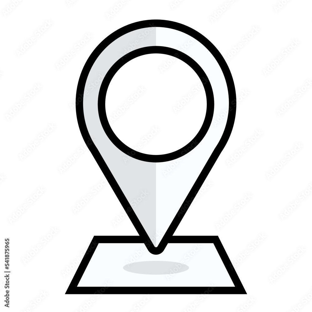 map pointer icon with white background and black trace Stock Vector ...