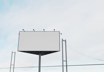  3D mockup blank billboard in downtown rendering