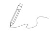 © Natvc - Pencil vector illustration with continuous one single line drawing isolated on white background.