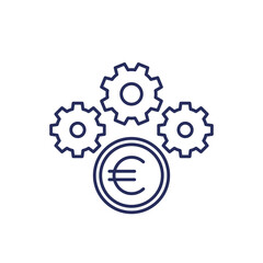 Poster - money management line icon with euro