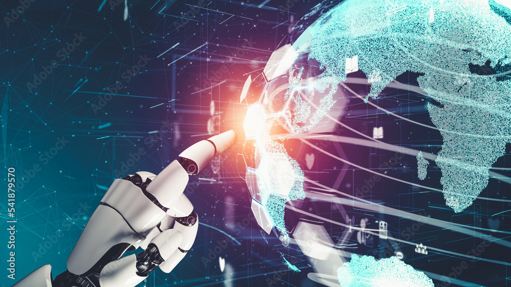Futuristic robot artificial intelligence revolutionary AI technology ...