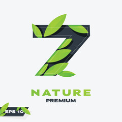 Sticker - Numeric 7 Nature Leaves Logo