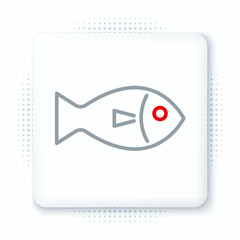 Sticker - Line Fish icon isolated on white background. Colorful outline concept. Vector