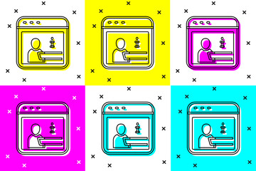 Poster - Set Information icon isolated on color background. Vector