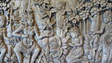 Traditional Balinese stone carving in Ubud, Indonesia.