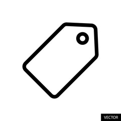 Poster - Price Tag or Label vector icon in line style design for website design, app, UI, isolated on white background. Editable stroke. Vector illustration.