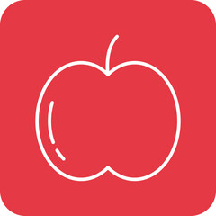 Poster - Apple Line Round Corner Background Icon