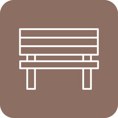 Poster - Bench Line Round Corner Background Icon