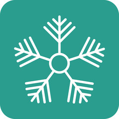 Sticker - Snowflake Line Round Corner Background Icon