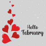 Fototapeta Na sufit - Hello February hand lettering. welcome february. suitable for greetings card.