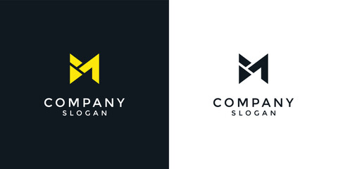 Fototapete - Modern and simple letter BM or MB initial logo