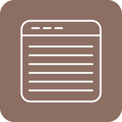 Website Line Round Corner Background Icon