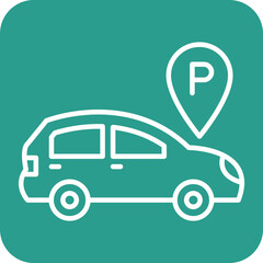 Sticker - Parking Area Line Round Corner Background Icon