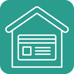 Sticker - House Payment Line Round Corner Background Icon