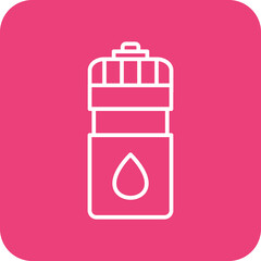 Poster - Water Bottles Line Round Corner Background Icon