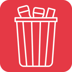 Poster - Garbage Line Round Corner Background Icon