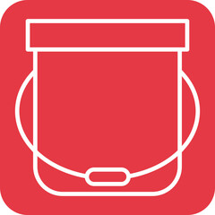 Poster - Bucket Line Round Corner Background Icon