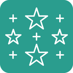 Poster - Stars Line Round Corner Background Icon