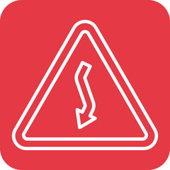 Danger Line Round Corner Background Icon