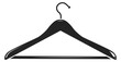 Wooden hanger icon. Clothes store black logo