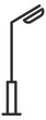 Street light pole icon. Outdoor lamp line symbol