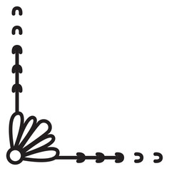 Wall Mural - decorative flower corner. hand drawn doodle border