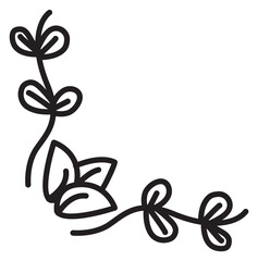 Wall Mural - floral corner ornament. decorative freehand scrapbook element