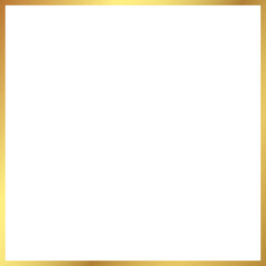 Wall Mural - square golden frame isolated on transparent background, luxury gold border design for invitation, ca