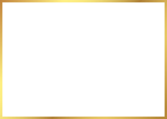 Wall Mural - rectangle gold frame isolated on transparent background, 7:5 scale ratio golden border design for in