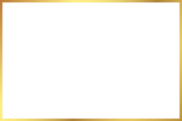 Wall Mural - rectangle golden frame isolated on transparent background, luxury gold border design for invitation,
