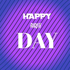 Happy birthday illustration art work desig pink color text lining background