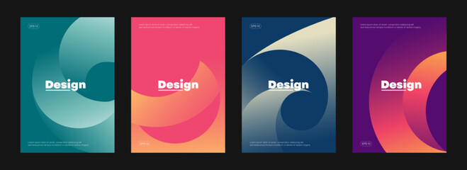 Poster - Set of colorful cover design templates. Modern gradient shapes composition for posters, banners, flyers, brochures, and page layouts other. Vector, 2023