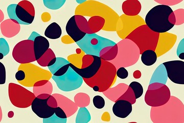 Poster - Fun colorful line doodle seamless pattern. Creative minimalist style art background for children or trendy design with basic shapes. Simple childish scribble backdrop.