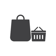 Wall Mural - Shopping Bag And Basket Icon