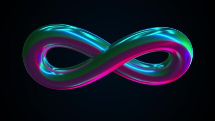 Poster - infinity iridescent sign. computer generated 3d render