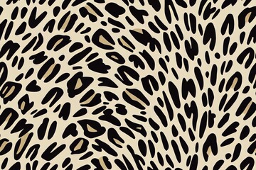 Wall Mural - Leopard animal skin seamless motif pattern illustration. Fabric vintage motif texture repeated. Wild safari jaguar panther element abstract. Brown vintage background.