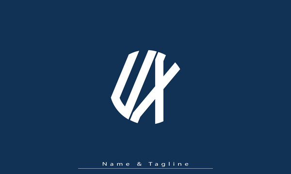 Alphabet letters Initials Monogram logo UX , XU