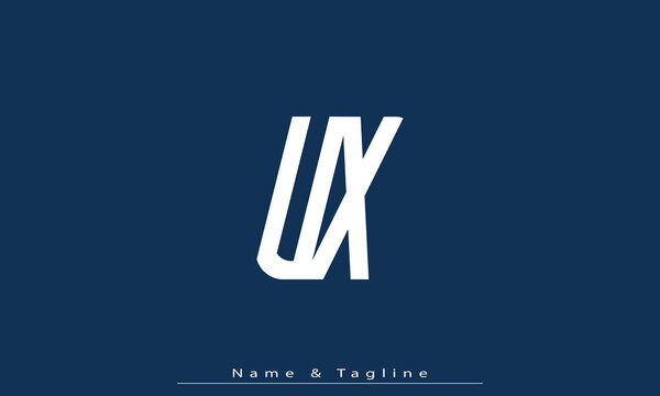 Alphabet letters Initials Monogram logo UX , XU
