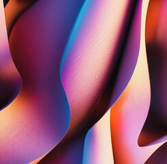 Wall Mural - 3D abstract art background with colorful vibrant wavy geometric figures