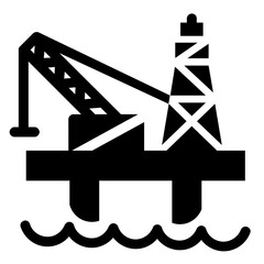 Wall Mural - drilling, gas, industry, ocean oil rig, oil platform, sea, icon, architecture, steel, construction