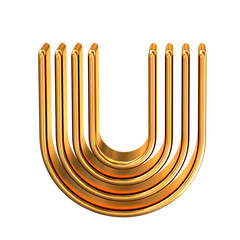 Gold letter u