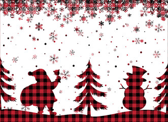 Wall Mural - Christmas and New Year pattern at Buffalo Plaid. Festive background for design and print esp10