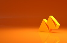 Yellow Egypt Pyramids Icon Isolated On Orange Background. Symbol Of Ancient Egypt. Minimalism Concept. 3d Illustration 3D Render